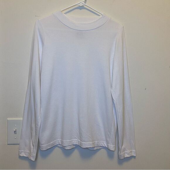 WILDFANG Crewneck Long Sleeve Basic Cotton T-Shirt in White Sz Medium Unisex - Picture 1 of 6